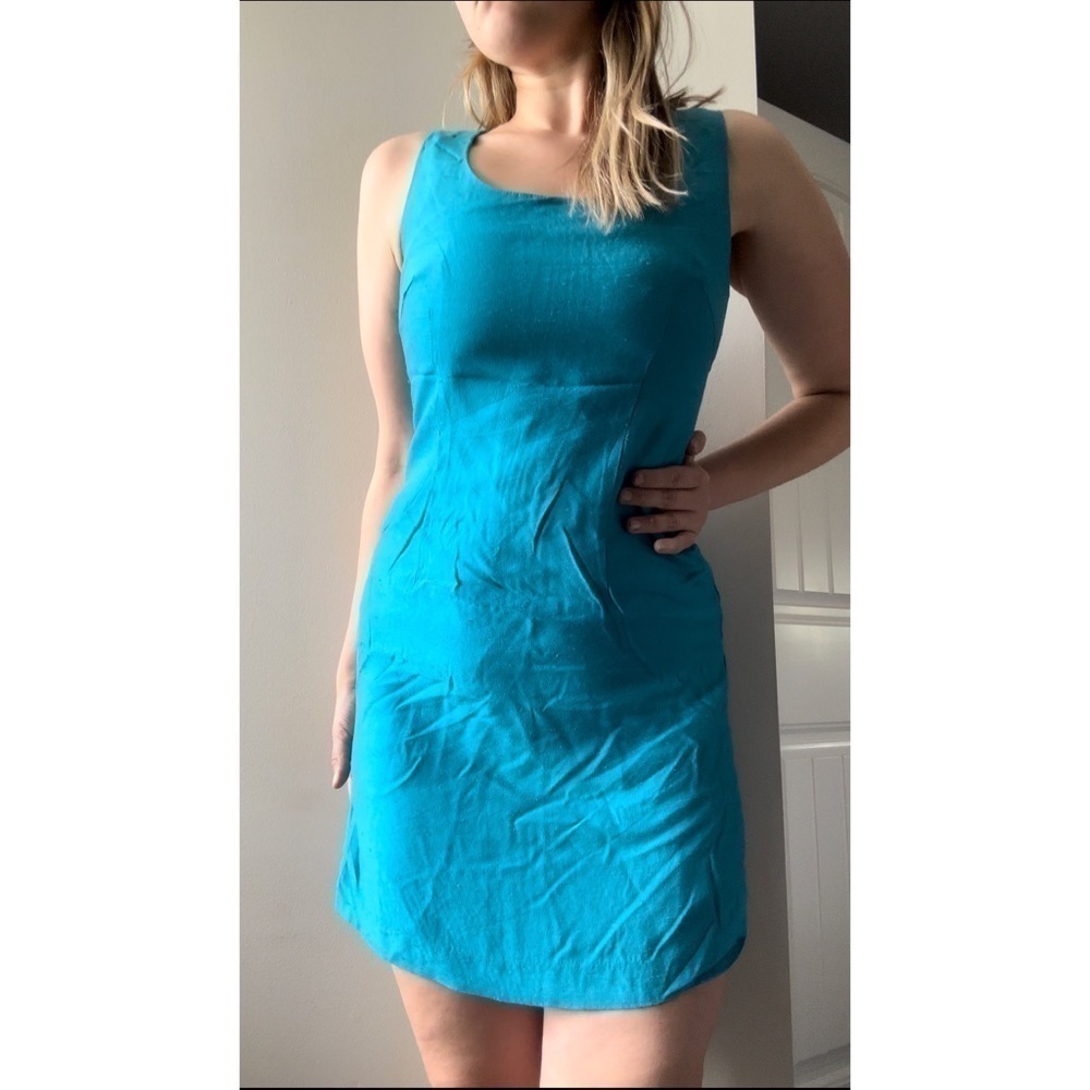 Jessica Howard dress textured rayon blend teal size 12 mini lined formal…​​ - Picture 3 of 6